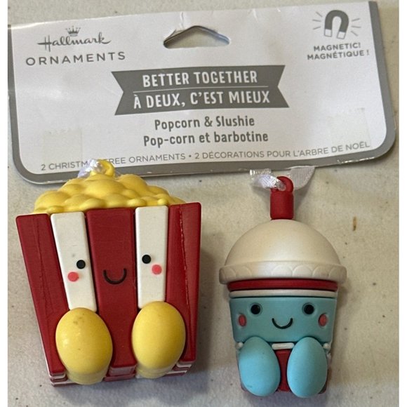 2 X 2-pk Hallmark Ornaments Popcorn & Slushie Plastic Tree Ornaments (NWT) - Picture 3 of 16